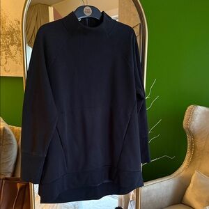 Fabletics Sweatshirt Women Black High Neck Back Zip Pullover